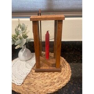 Vintage Wood Lantern Rustic Hurricane Lamp